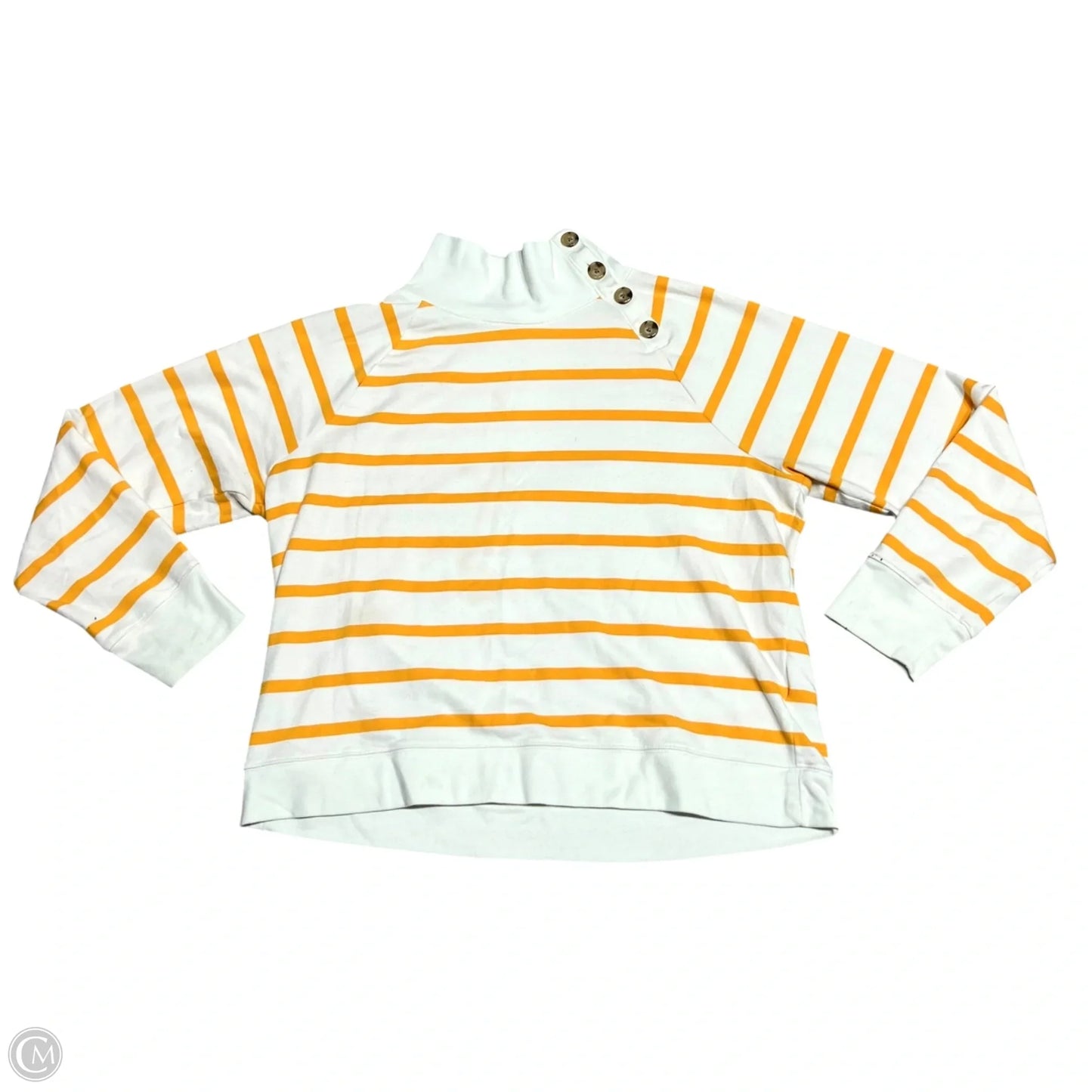 Sweater By J. Crew In Cream & Yellow, Size: Xl