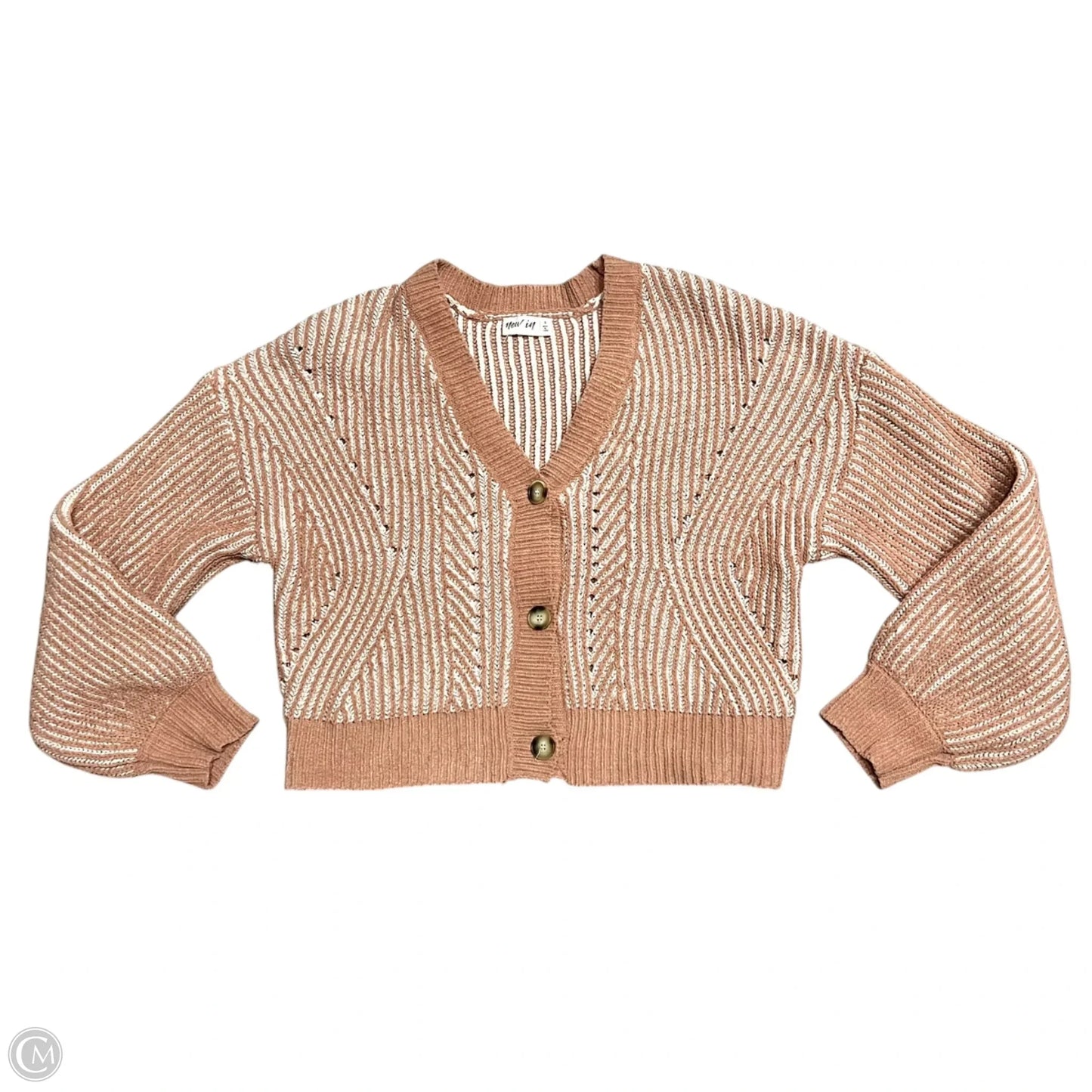 Sweater Cardigan By New In In Tan, Size: S