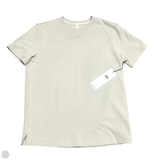 Sweater Short Sleeve By Alo In Beige, Size: M
