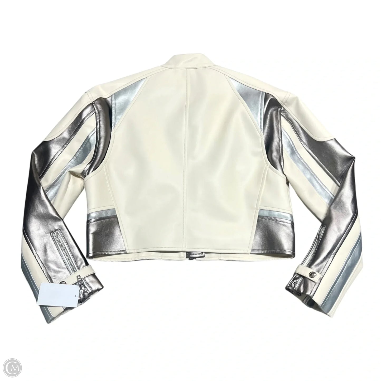 Jacket Moto By Blanknyc In Cream & Silver, Size: Xs