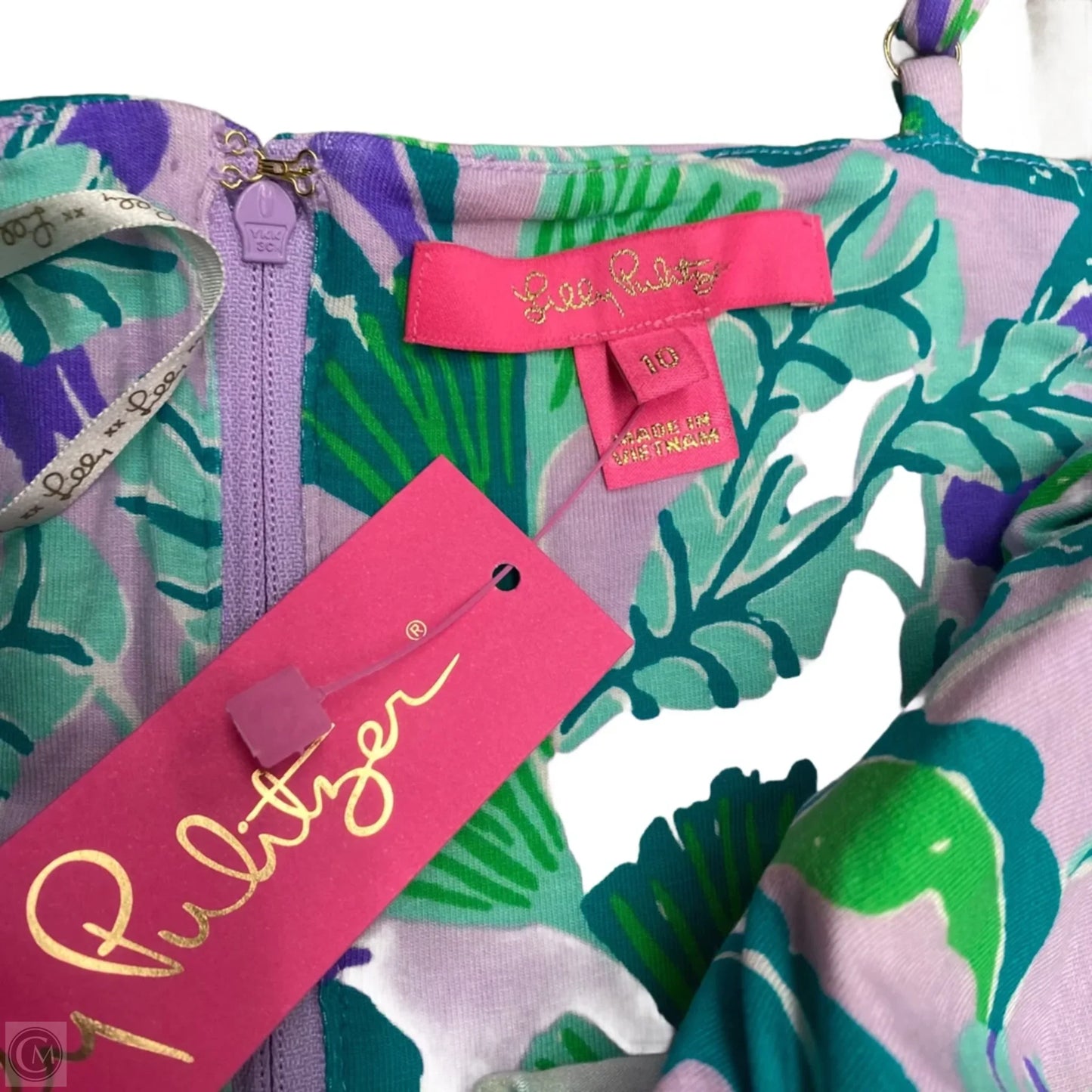 Dress Designer By Lilly Pulitzer In Green & Purple, Size: M