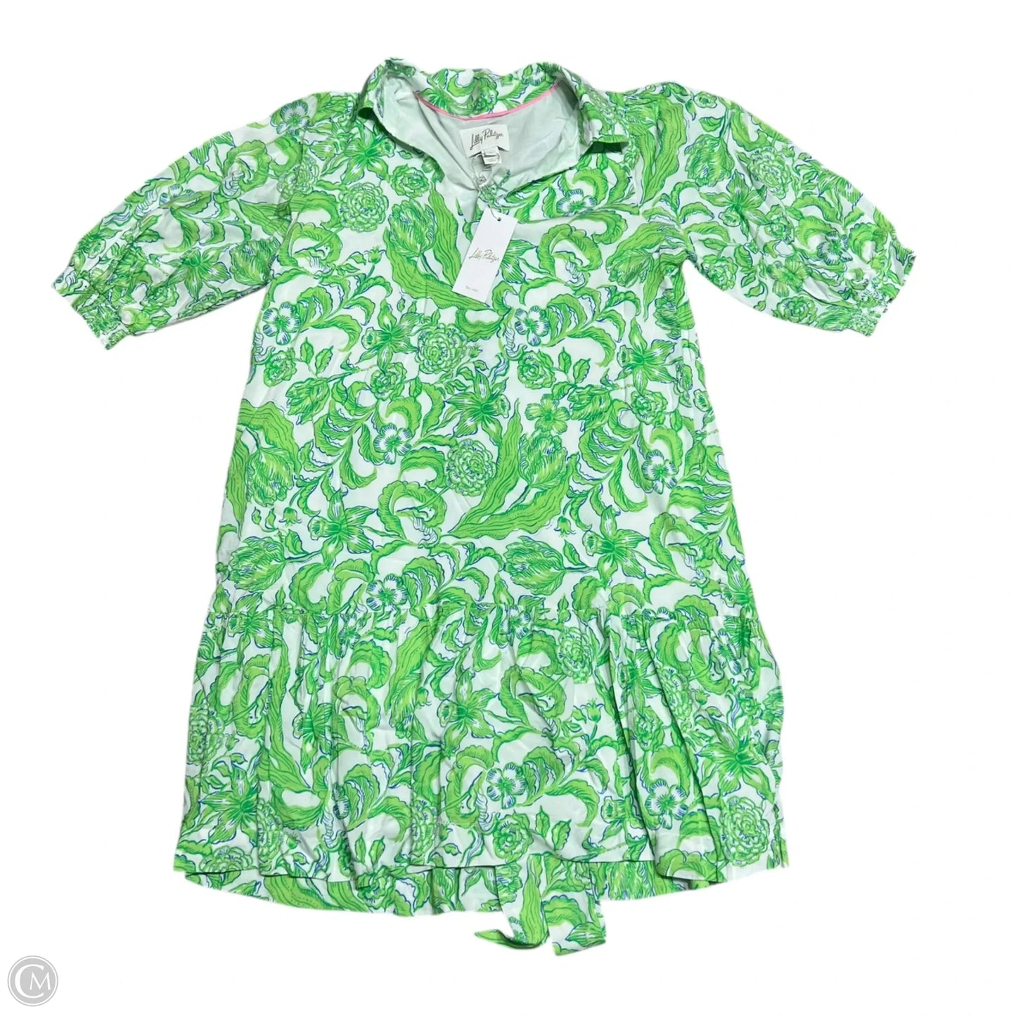 Dress Designer By Lilly Pulitzer In Green & White, Size: S