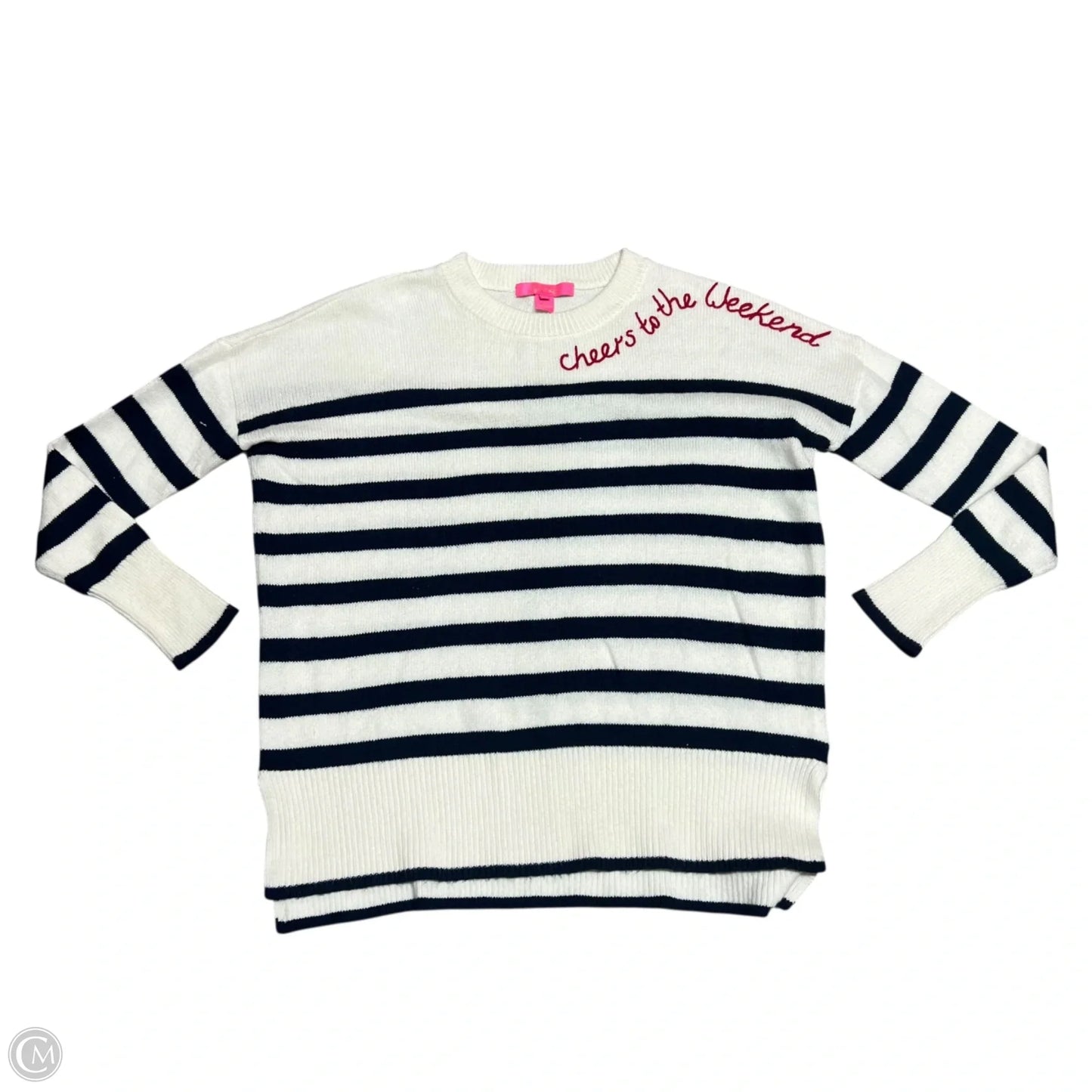 Sweater Designer By Lilly Pulitzer In Blue & Cream, Size: S