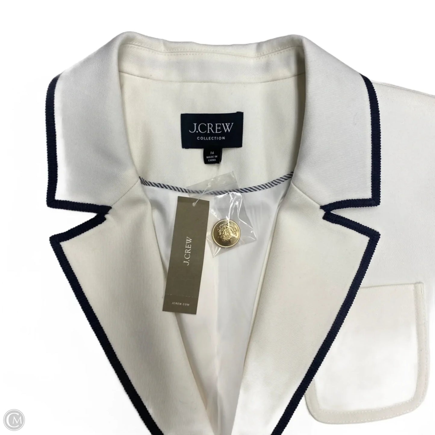 Blazer By J. Crew In Black & Cream, Size: Xl