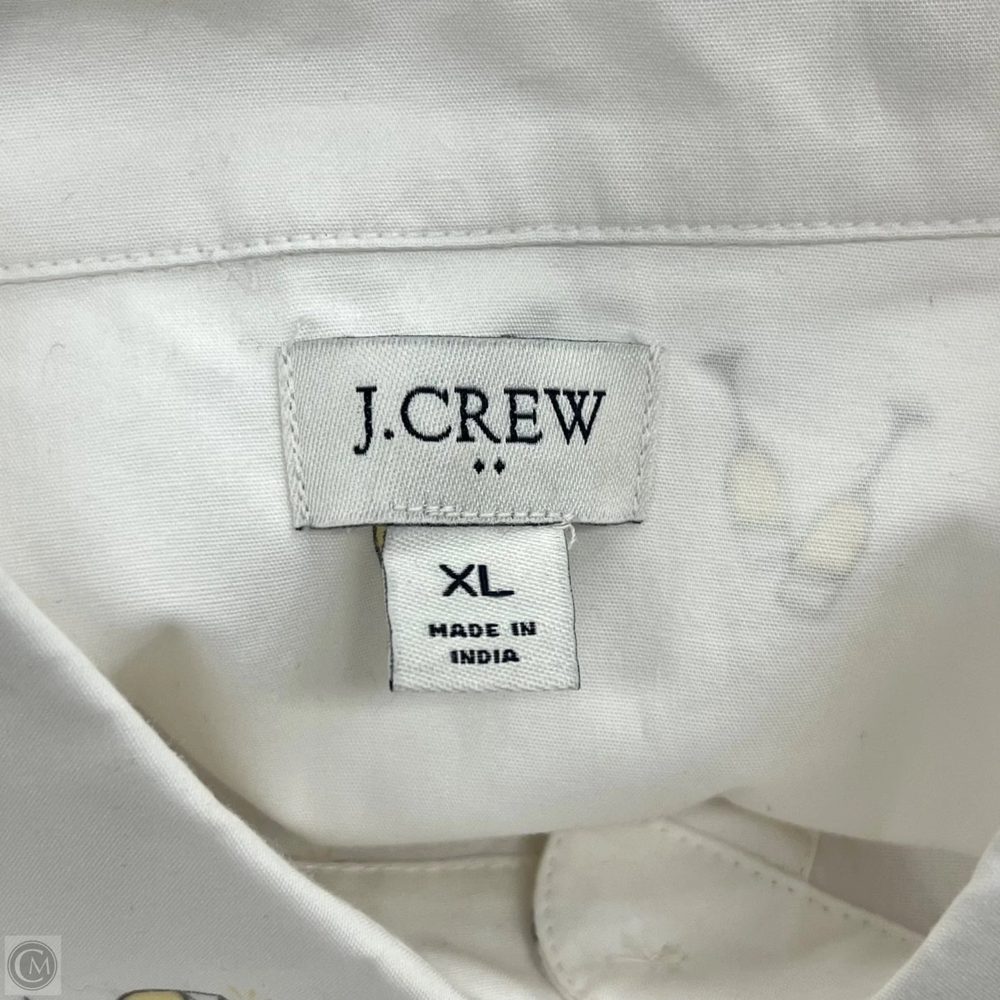 Top Long Sleeve By J. Crew In Cream & Green, Size: Xl
