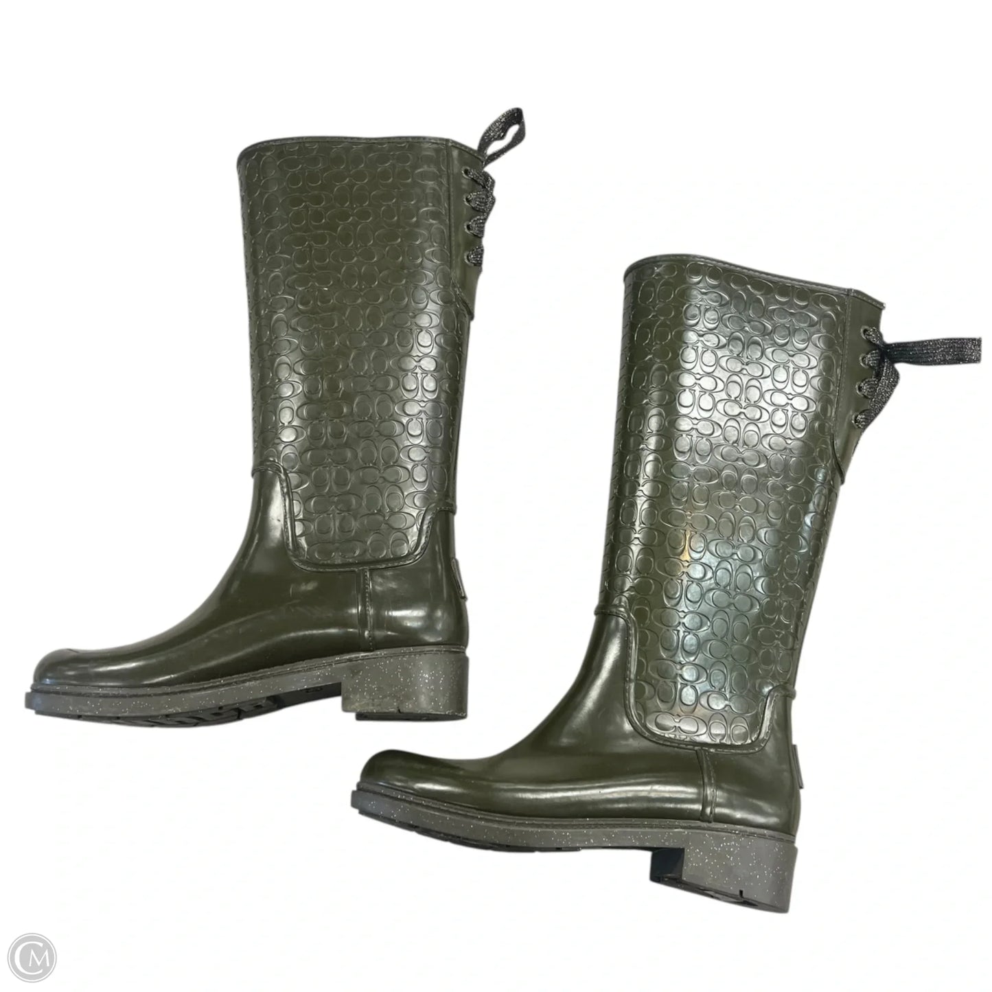 Boots Designer By Coach In Green, Size: 7