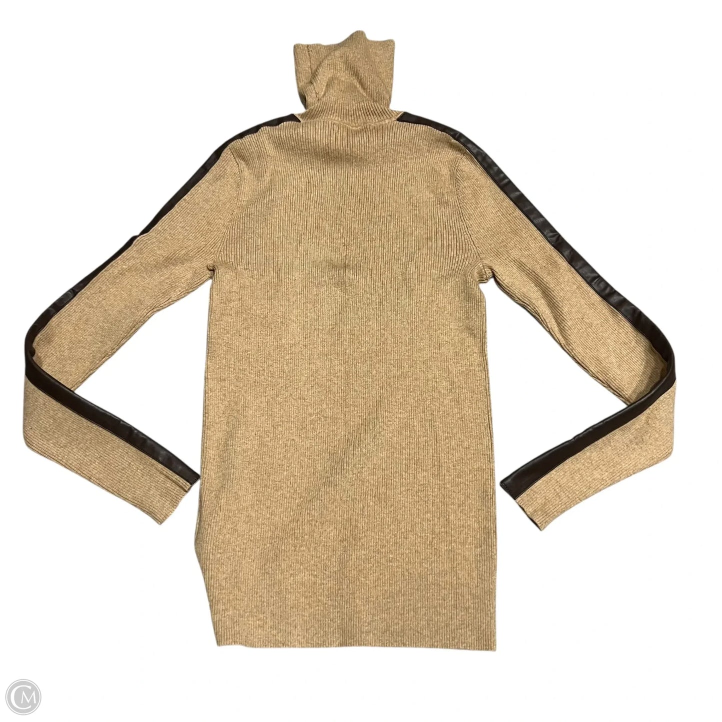 Sweater By Lauren By Ralph Lauren In Brown & Tan, Size: M