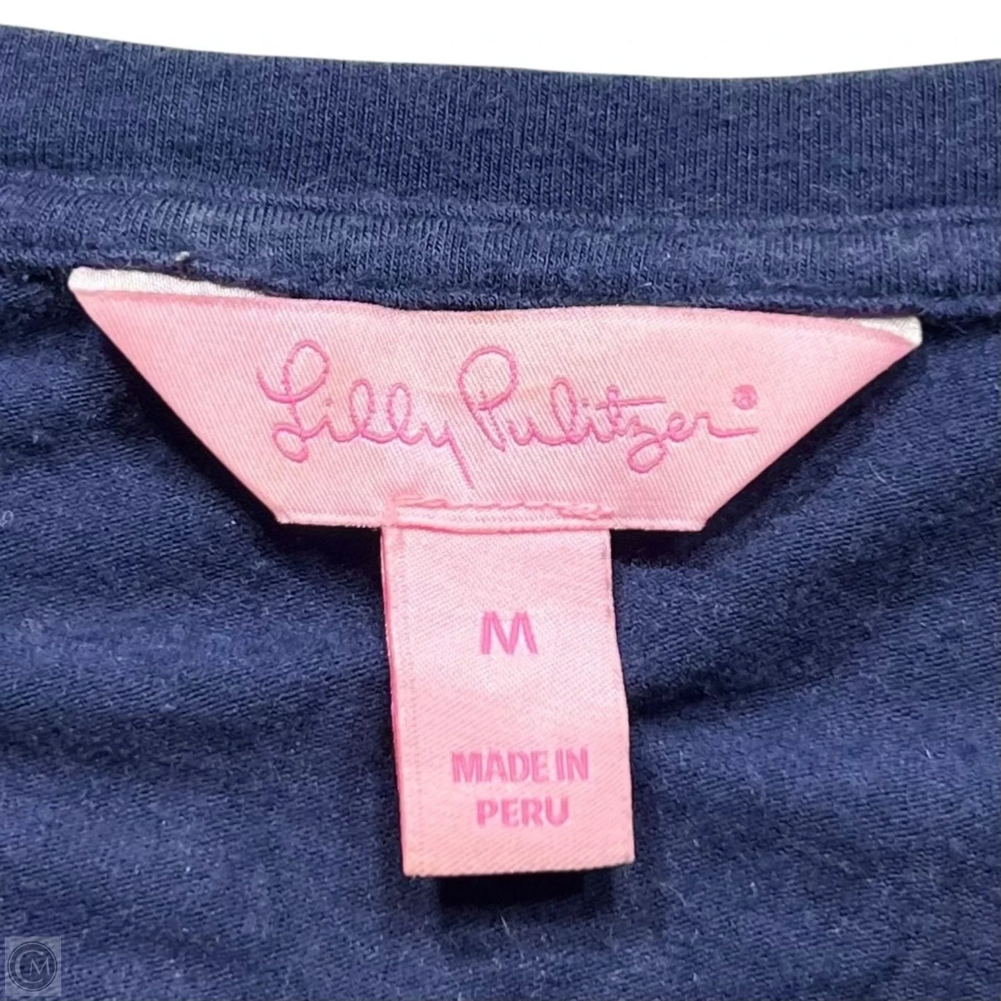 Top Long Sleeve Designer By Lilly Pulitzer In Blue & Grey, Size: M