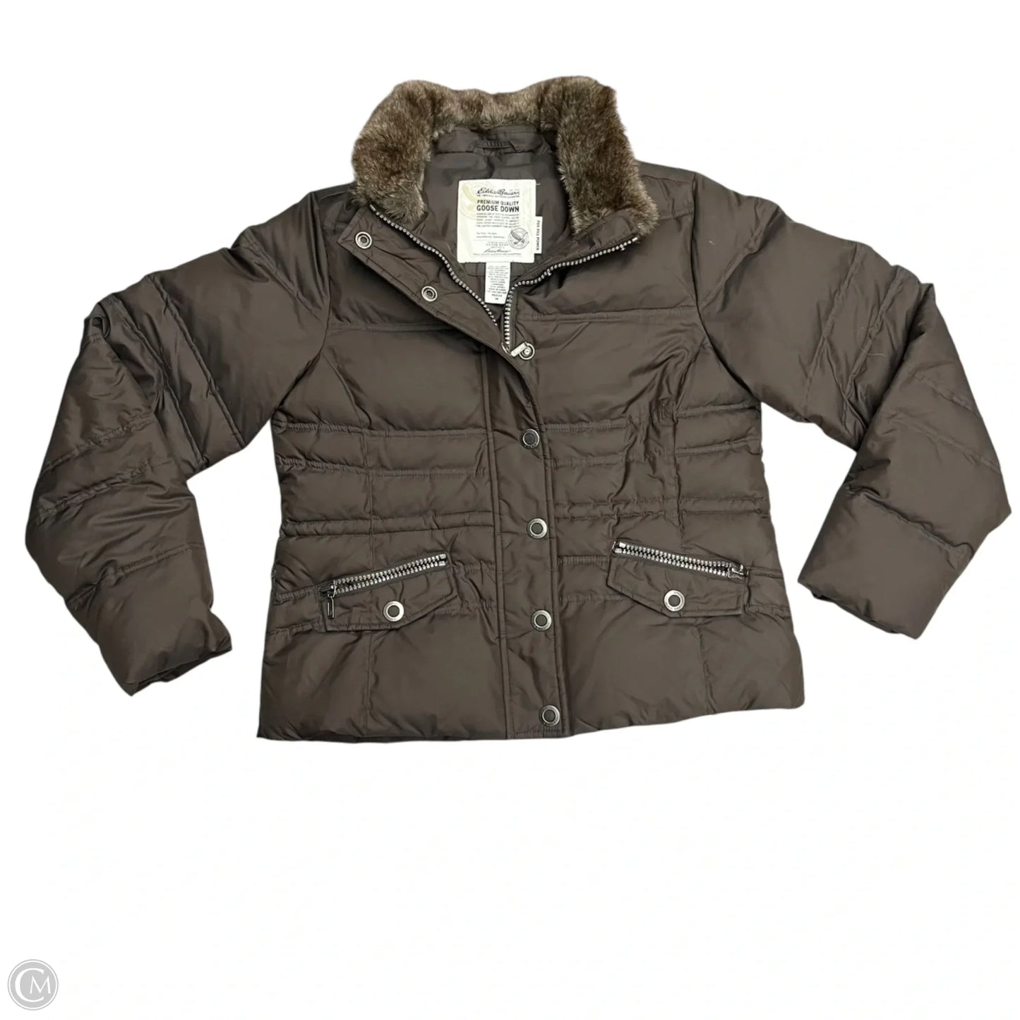 Coat Puffer & Quilted By Eddie Bauer In Brown, Size: Mp