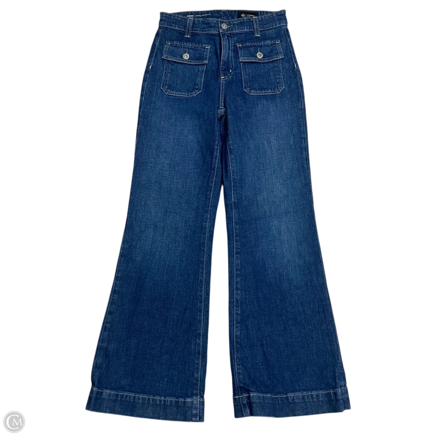 Jeans Flared By Adriano Goldschmied In Blue Denim, Size: 2