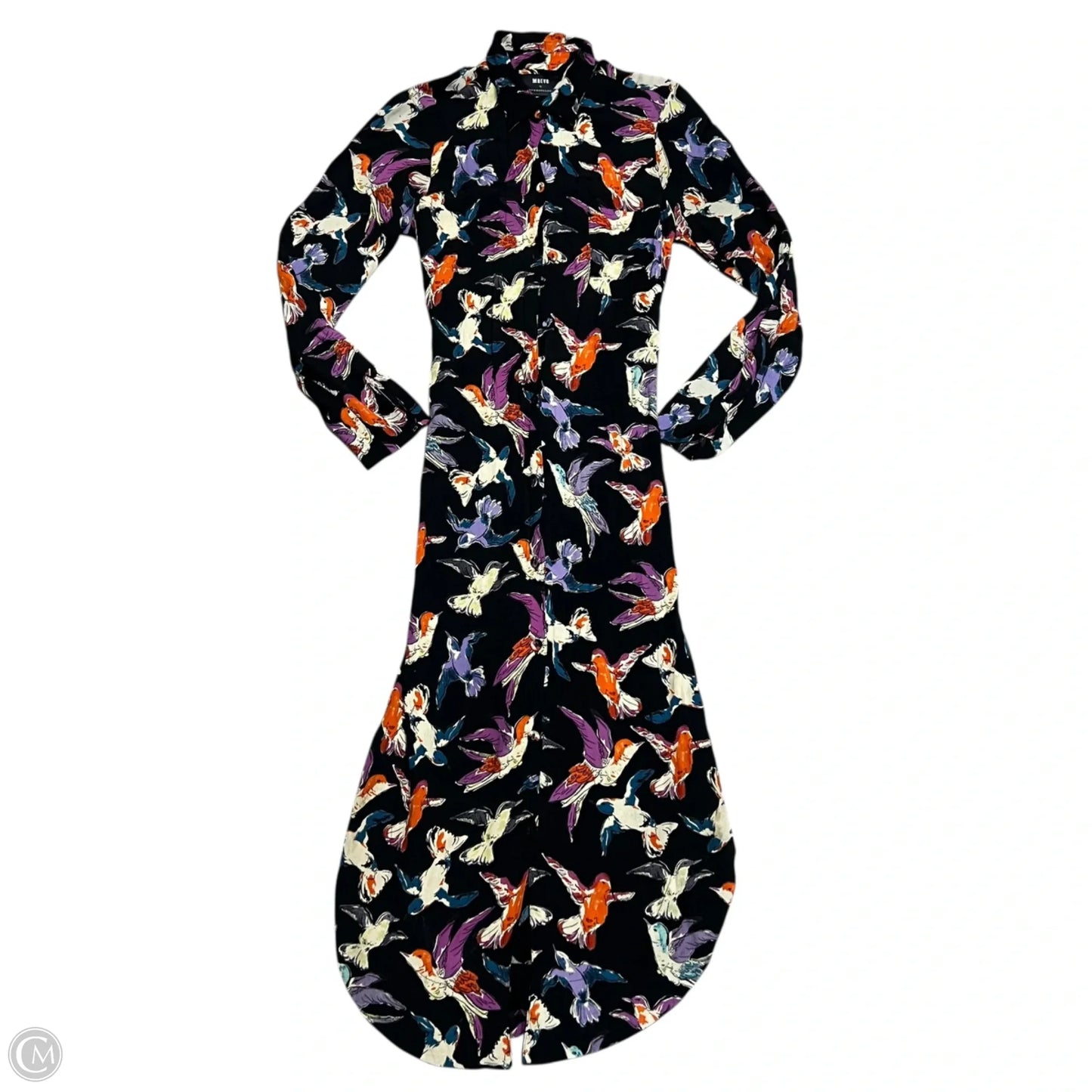 Dress Casual Midi By Maeve In Black & Purple, Size: S