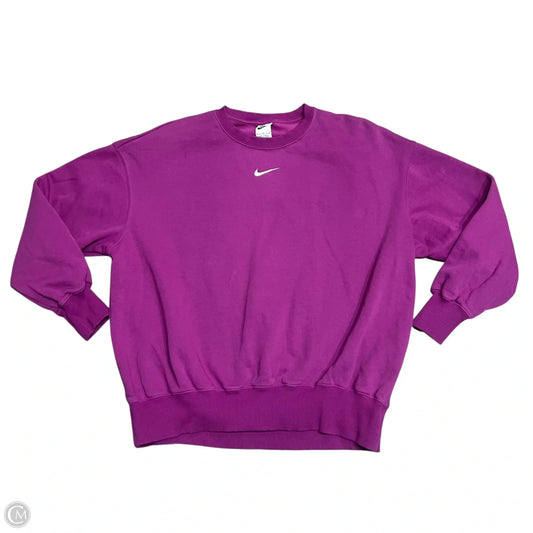 Athletic Sweatshirt Crewneck By Nike In Purple, Size: M