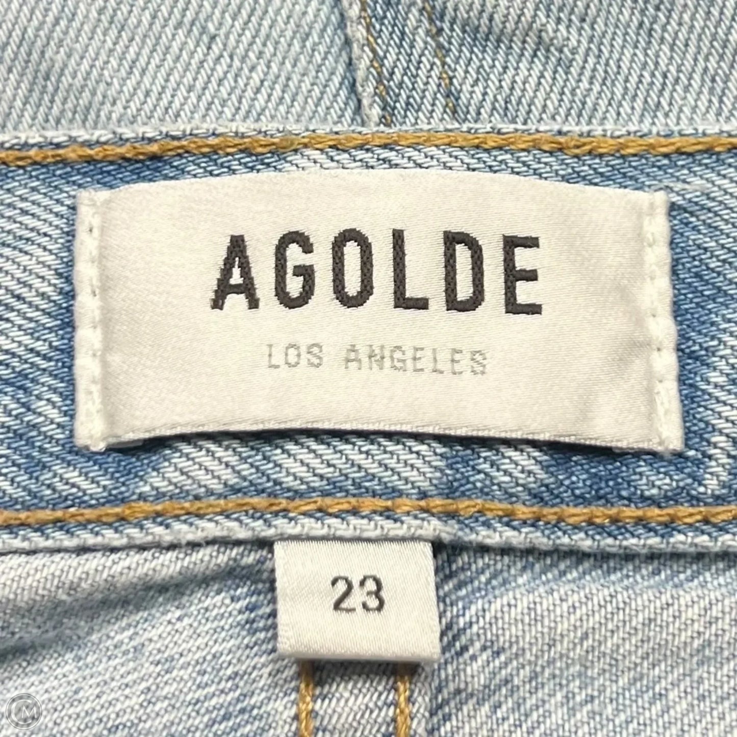 Jeans Wide Leg By Agolde In Blue Denim, Size: 0