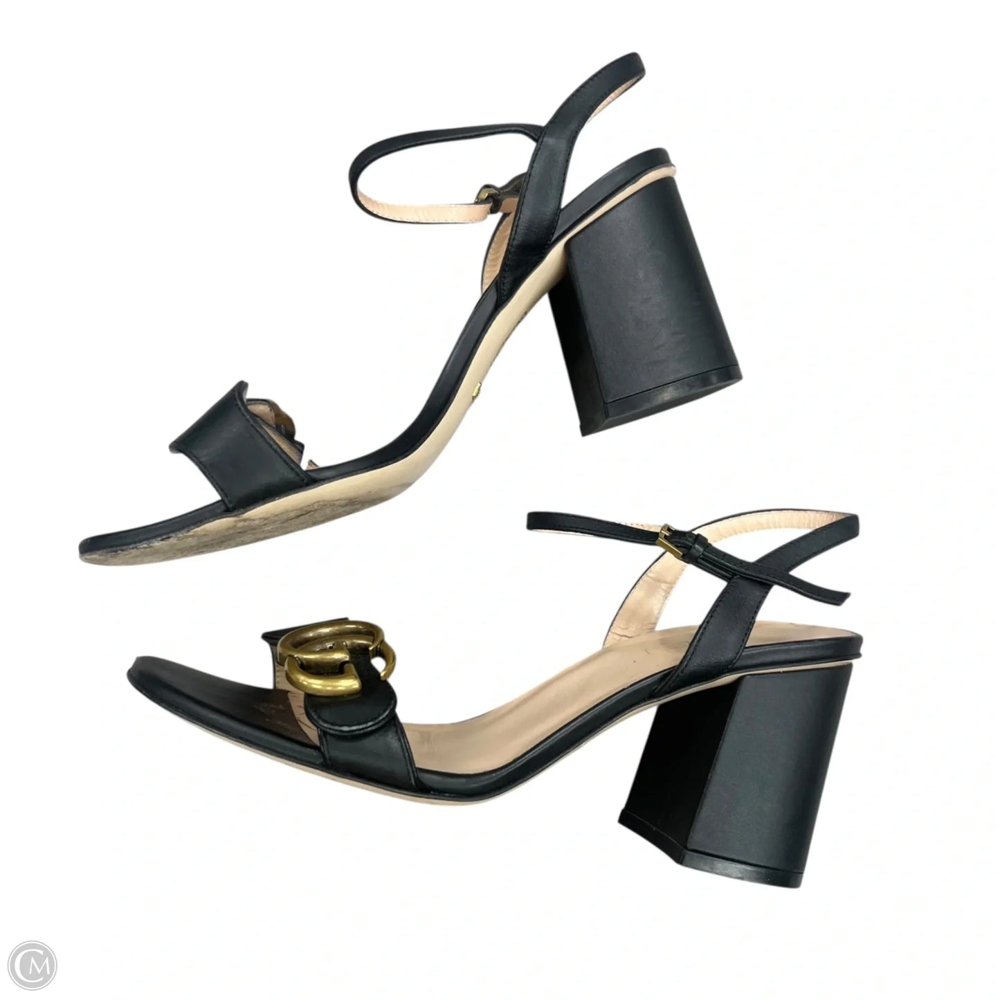 Sandals Luxury Designer By Gucci In Black, Size: 6.5