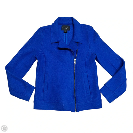 Jacket Moto By Tahari In Blue, Size: M