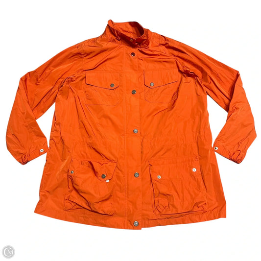 Coat Raincoat By Lauren By Ralph Lauren In Orange, Size: 2x