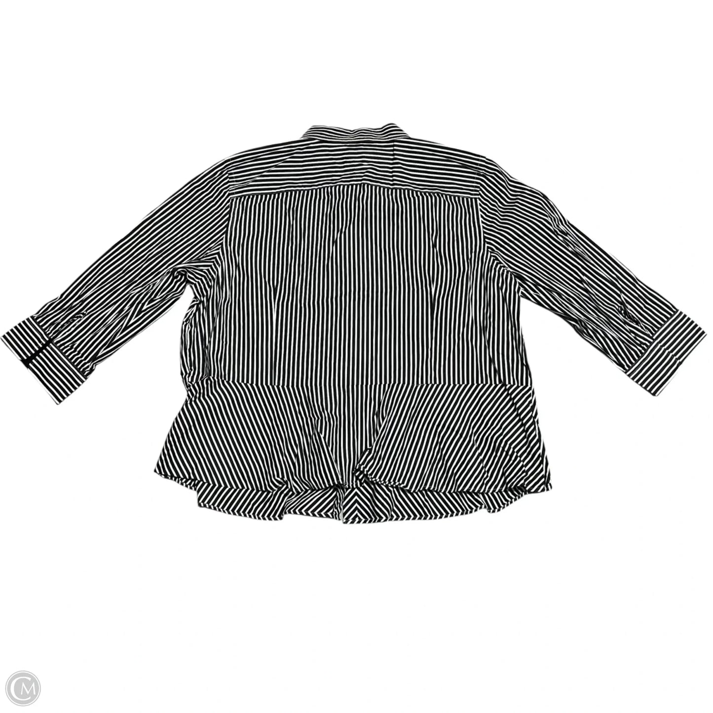 Top Long Sleeve By Lauren By Ralph Lauren In Black & White, Size: 2x