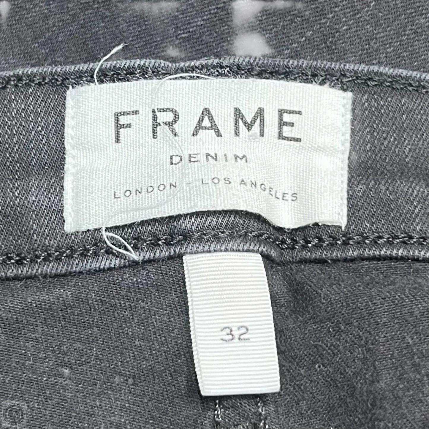 Jeans Straight By Frame In Black Denim, Size: 14