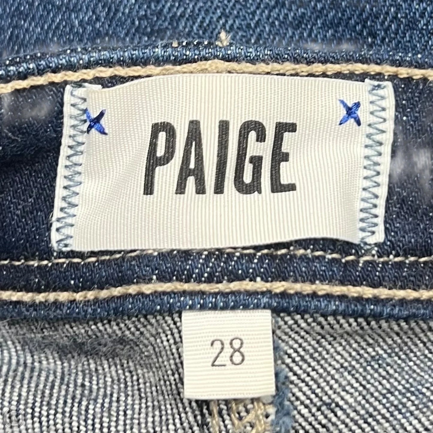 Jeans Straight By Paige In Blue Denim, Size: 6