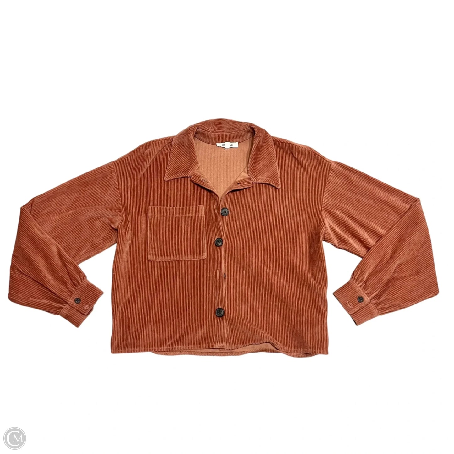 Jacket Shirt By Madewell In Orange, Size: Xs