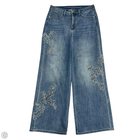 Jeans Wide Leg By Chicos In Blue Denim, Size: 4