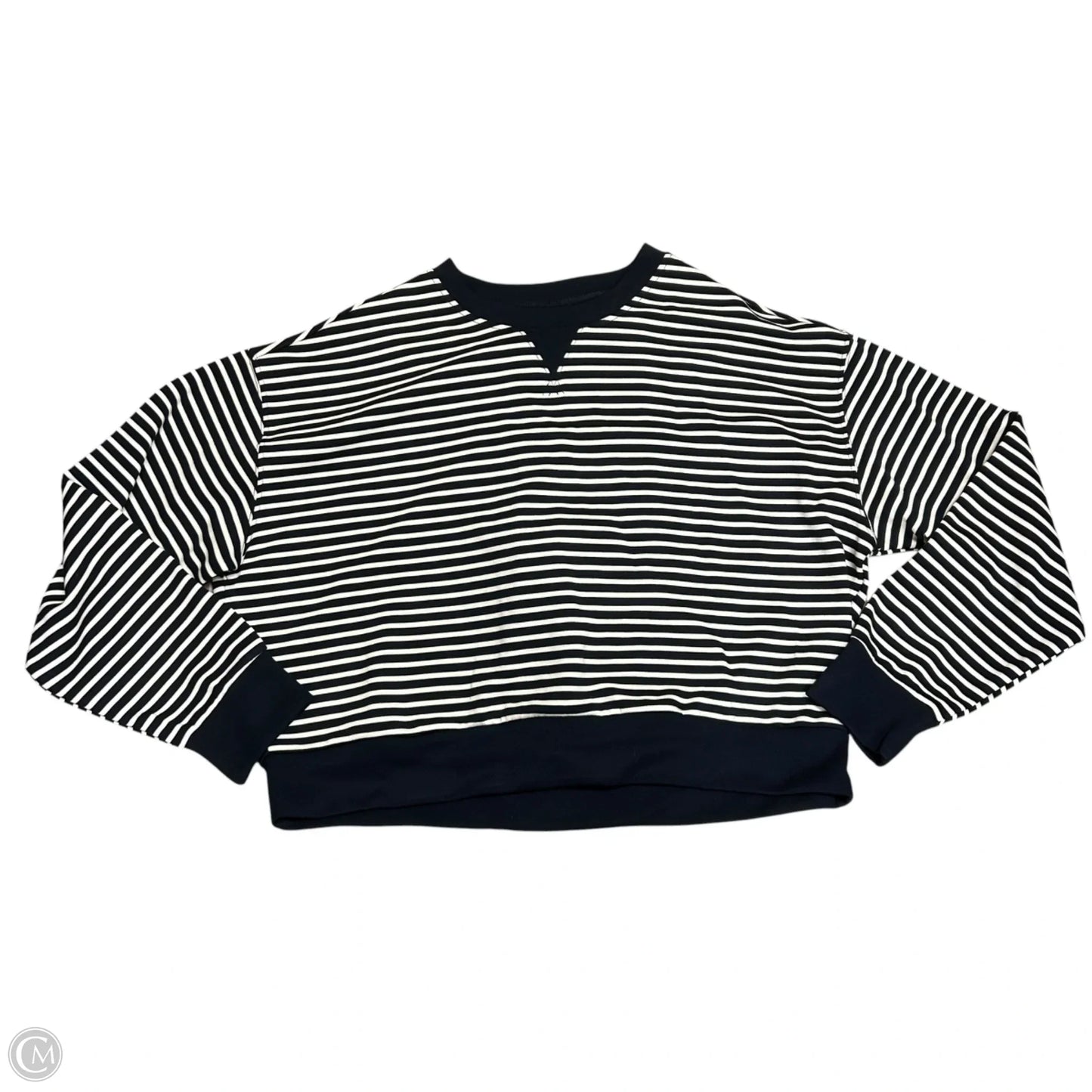 Sweatshirt Crewneck By Danskin In Blue & White, Size: L