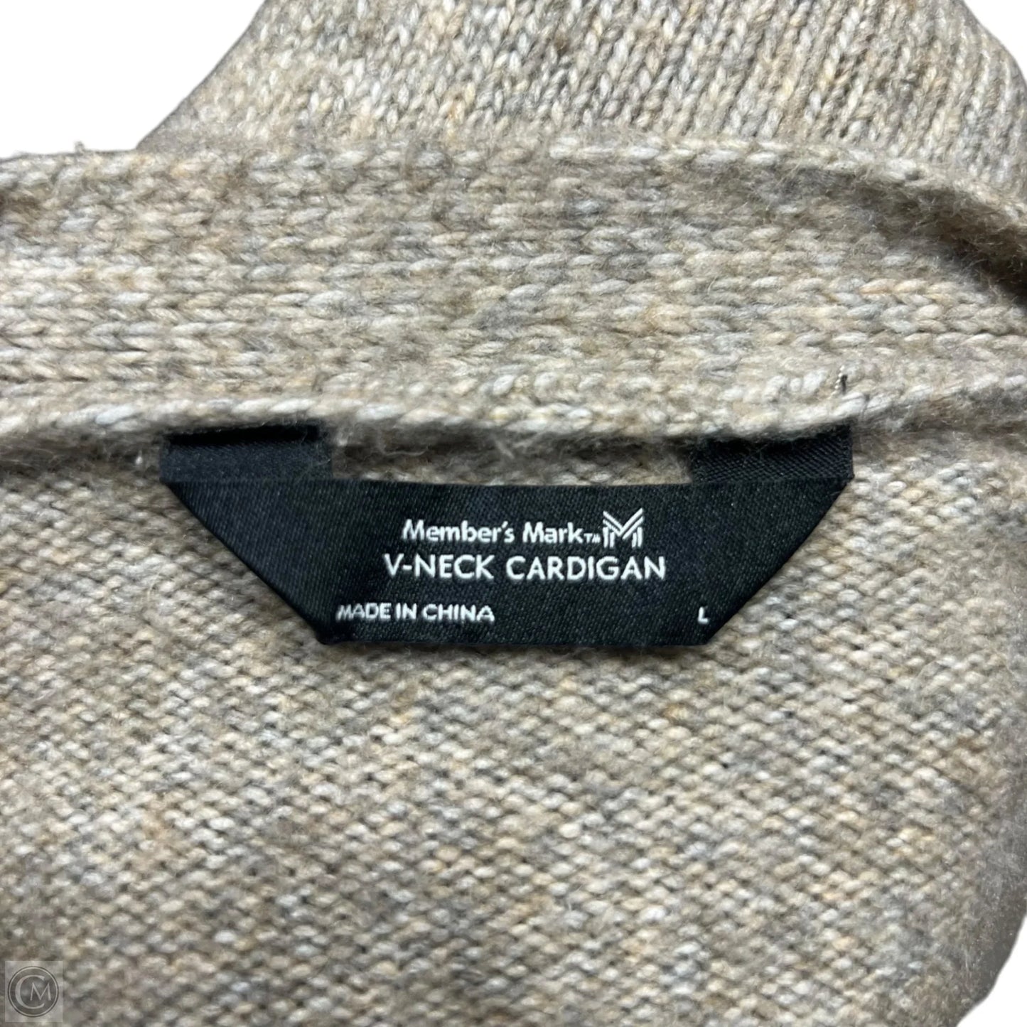 Sweater Cardigan By Members Mark In Tan, Size: L