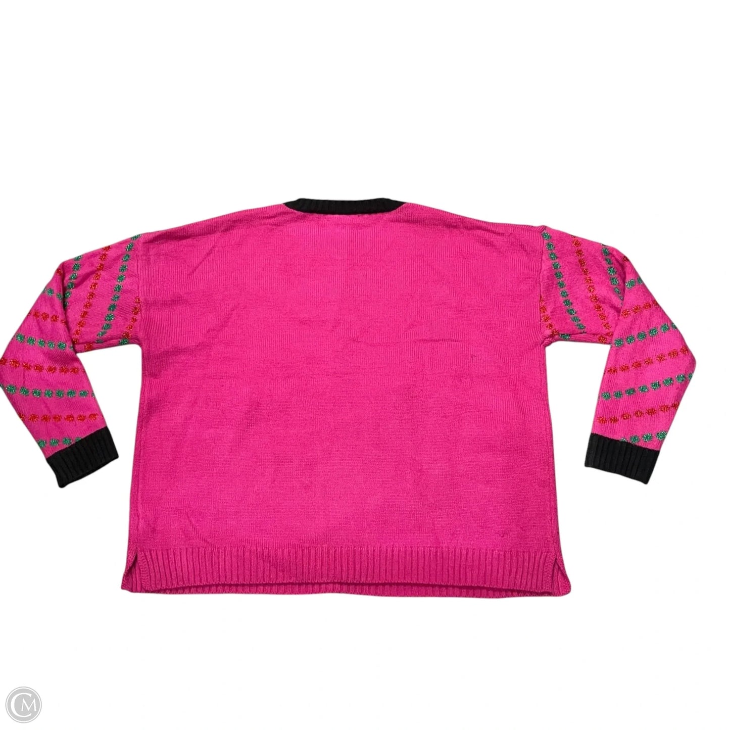 Sweater By Rafiana In Black & Pink, Size: Xxl