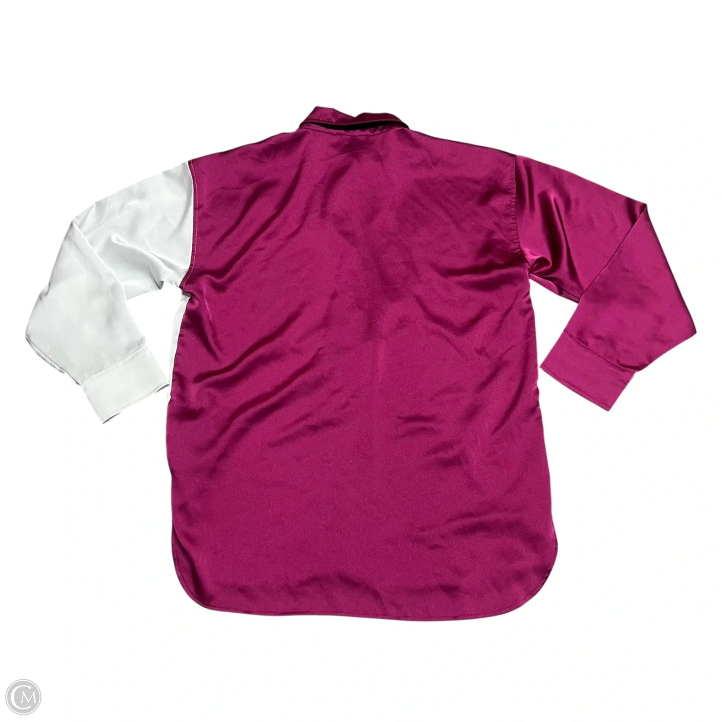 Top Long Sleeve Designer By Karl Lagerfeld In Black & Pink, Size: M