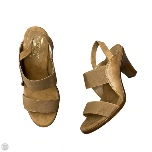 Sandals Heels Block By Aerosoles In Tan, Size: 7.5