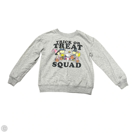 Sweatshirt Crewneck By Peanuts In Grey, Size: S