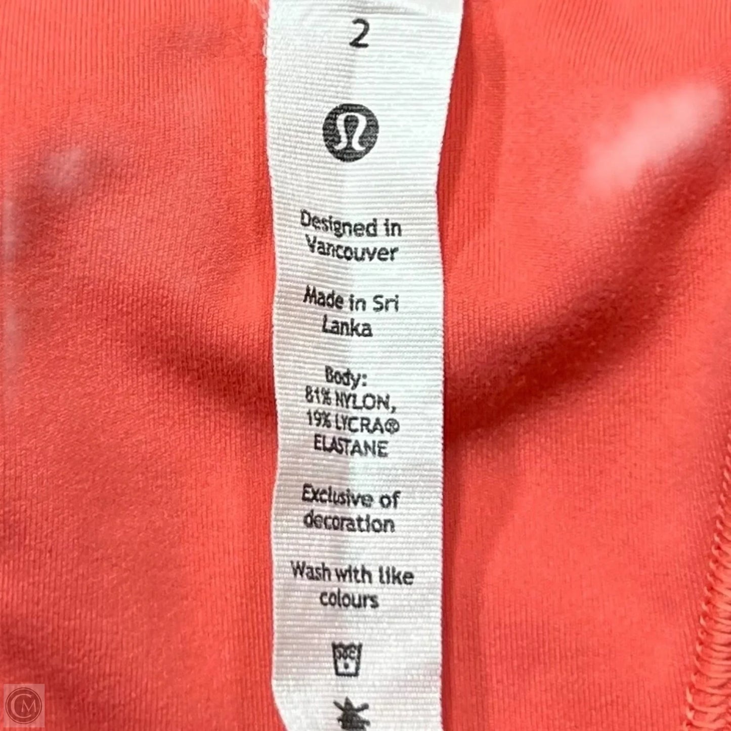 Athletic Tank Top By Lululemon In Coral, Size: Xs