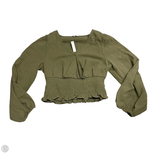 Top Long Sleeve By Madewell In Green, Size: M