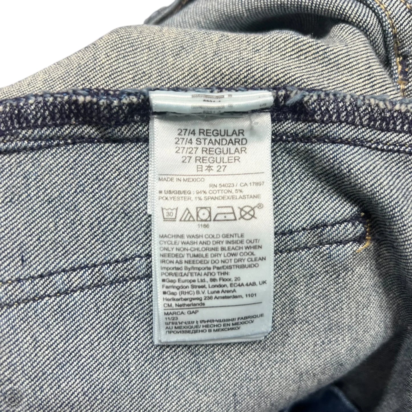 Jeans Straight By Gap In Blue Denim, Size: 4