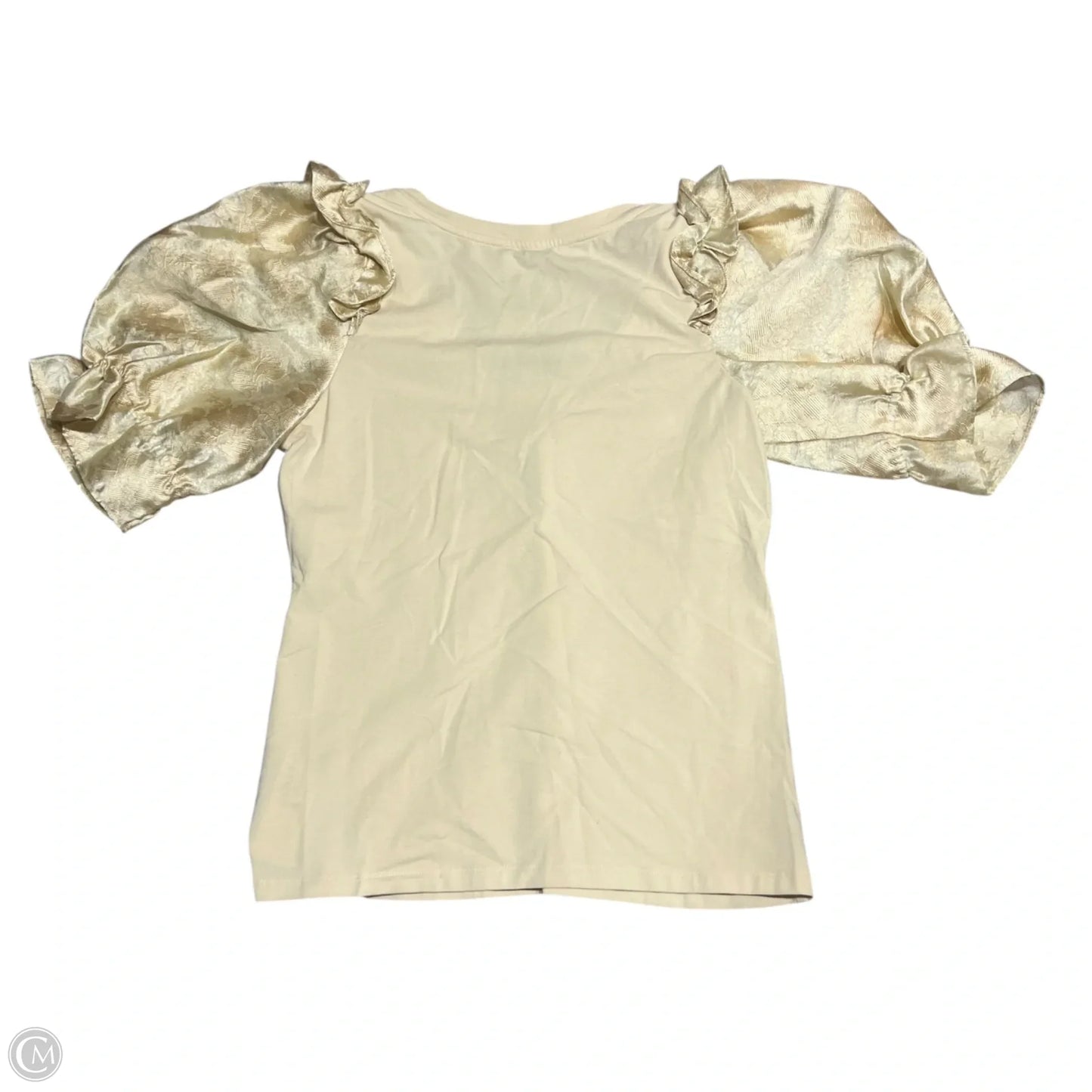 Top Short Sleeve By Anthropologie In Cream, Size: L