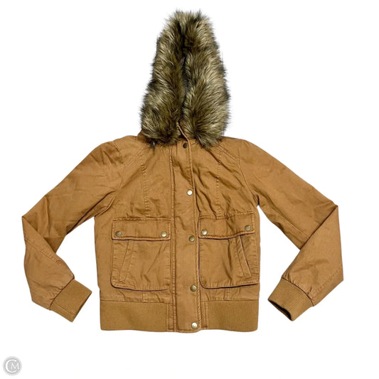Coat Faux Fur & Sherpa By Sebby In Tan, Size: S