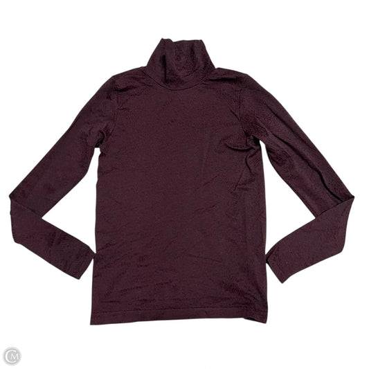 Athletic Top Long Sleeve Collar By Athleta In Black & Red, Size: M