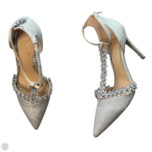 Shoes Heels Stiletto By Badgley Mischka In Silver, Size: 7.5