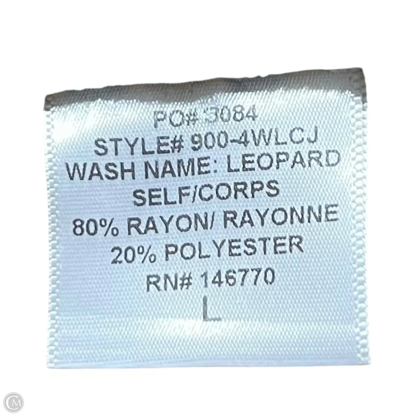 Jacket Denim By Re/Done In Leopard Print, Size: L