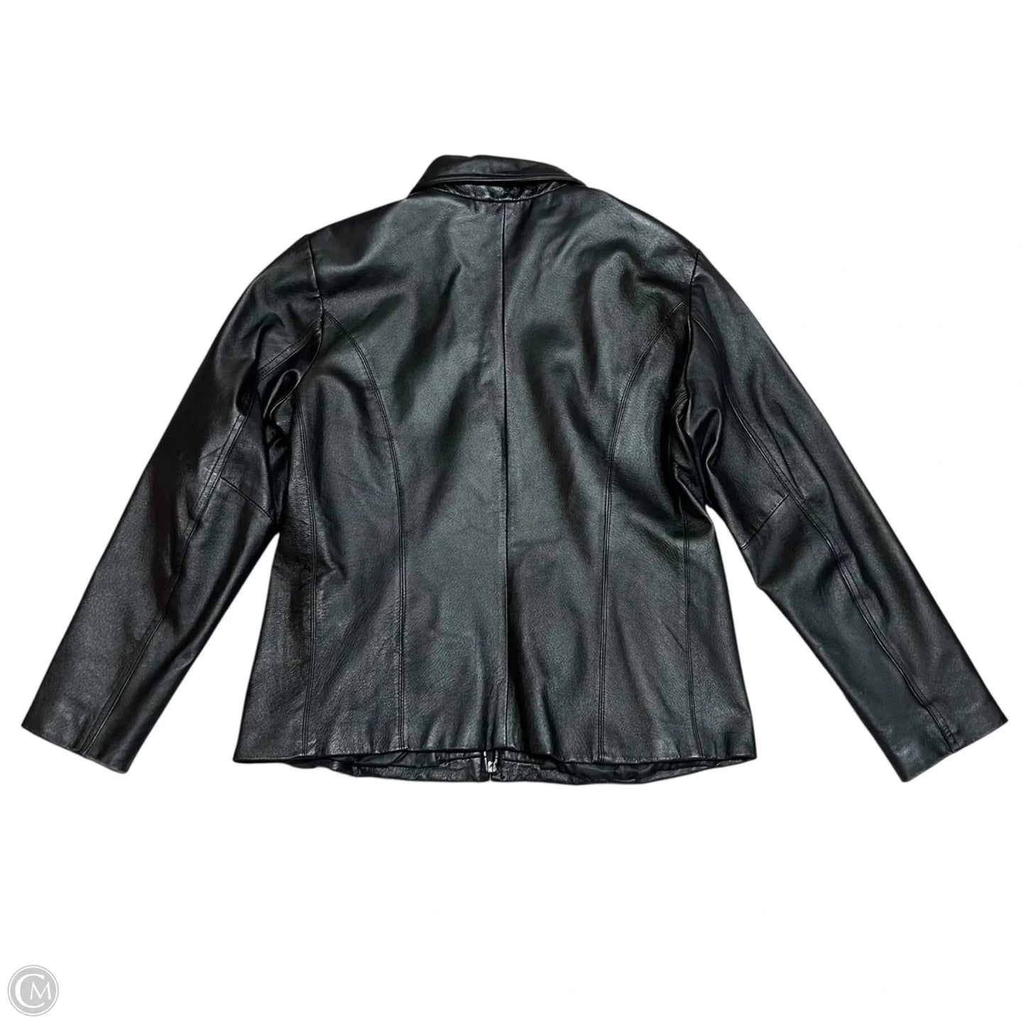Jacket Leather By Worthington In Black, Size: L