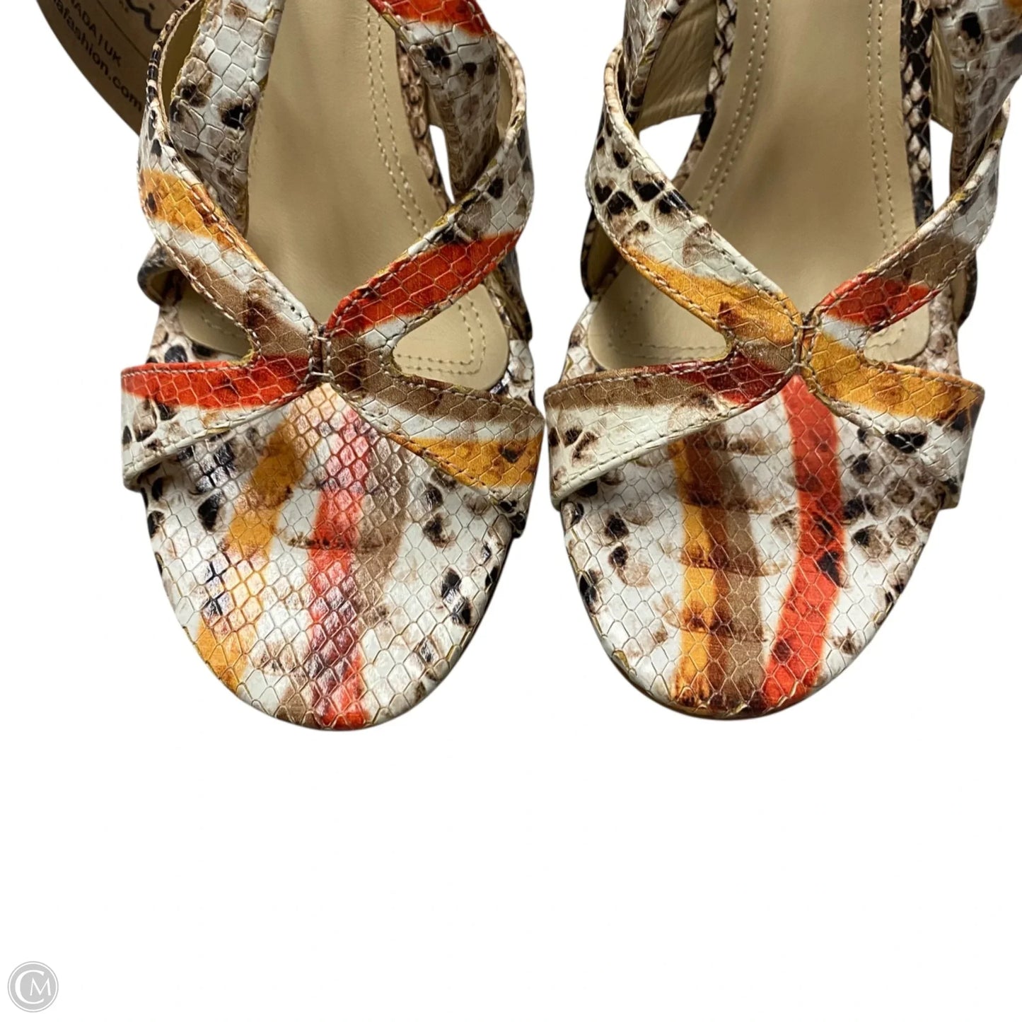 Sandals Heels Block By Somnia In Snakeskin Print, Size: 5