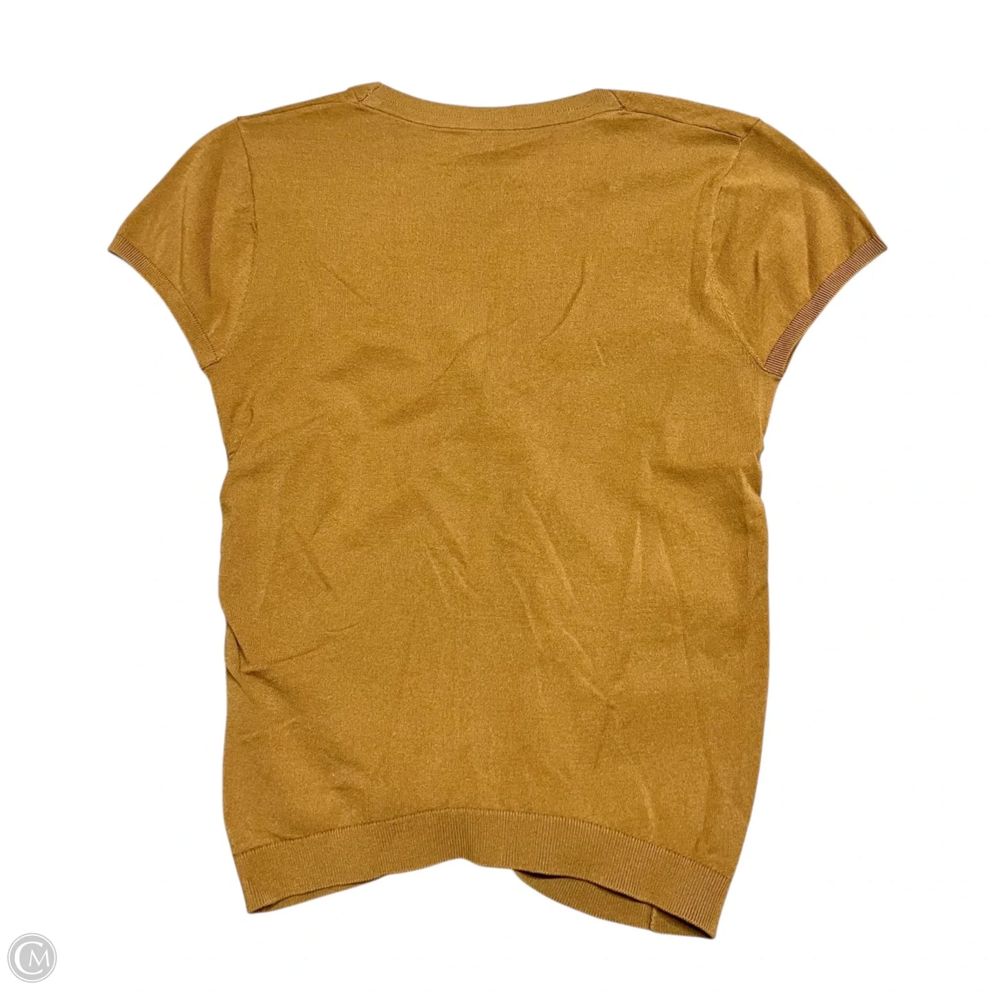 Top Short Sleeve By Anthropologie In Tan, Size: M