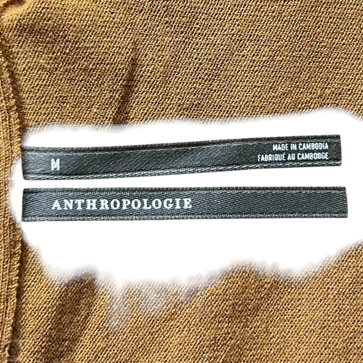 Top Short Sleeve By Anthropologie In Tan, Size: M