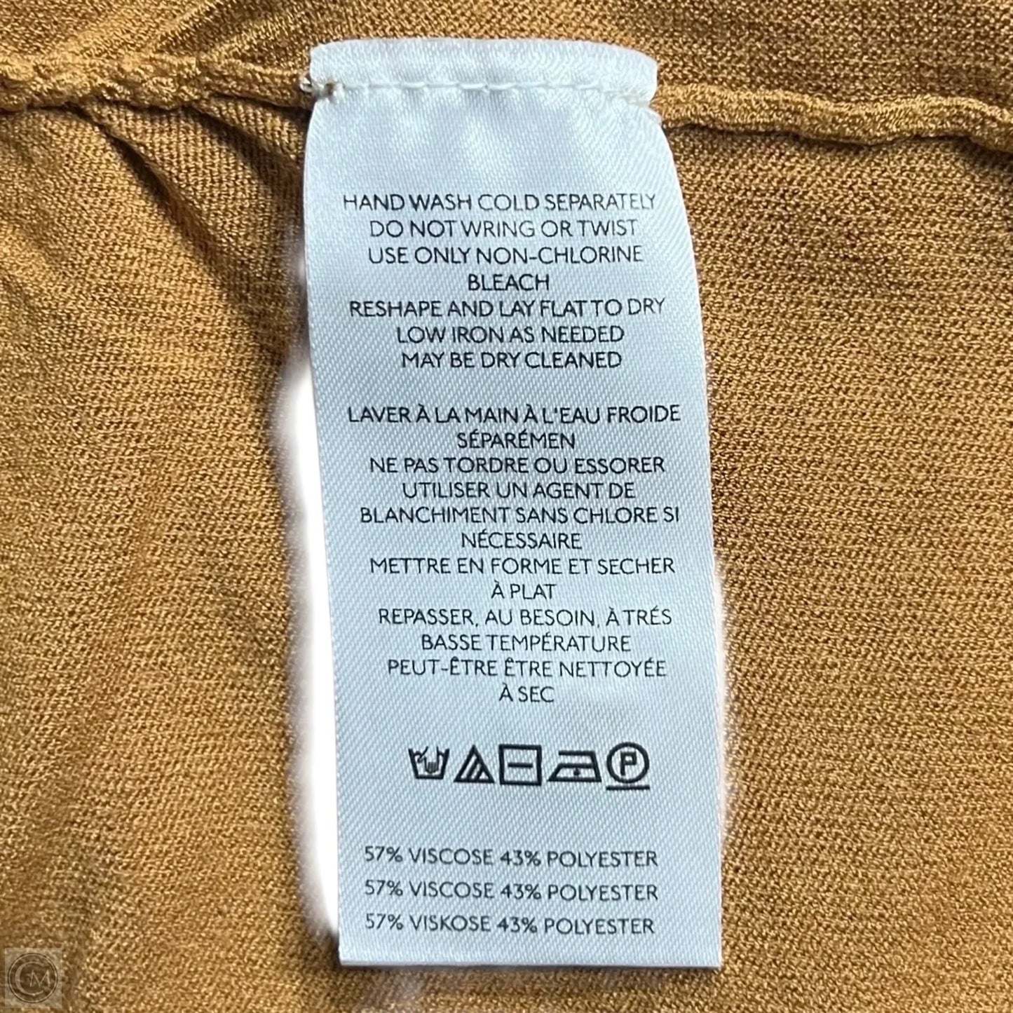 Top Short Sleeve By Anthropologie In Tan, Size: M