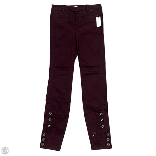 Jeans Skinny By Anthropologie In Maroon, Size: 0