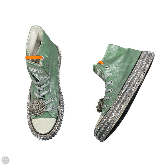 Shoes Sneakers By Nan-Ku Couture In Green & Silver, Size: 10.5