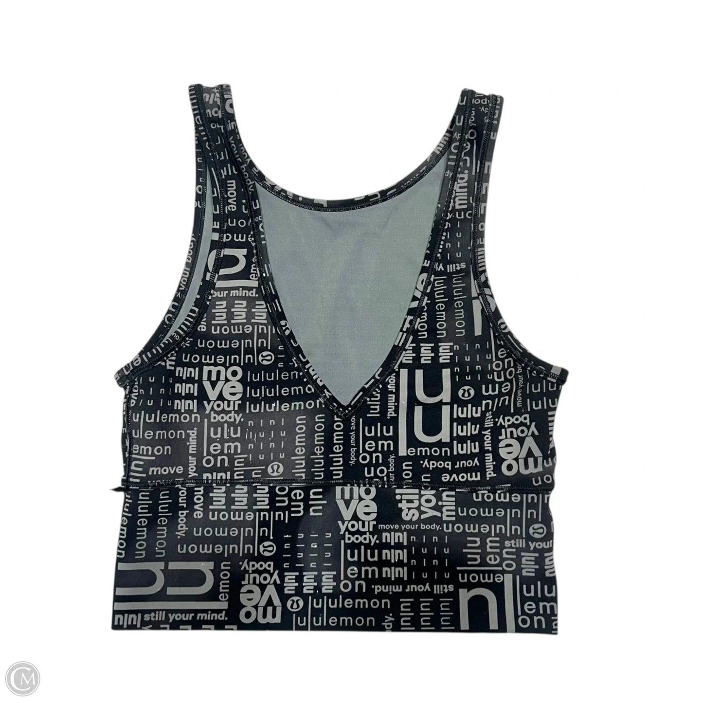 Athletic Bra By Lululemon In Black & Grey, Size: S