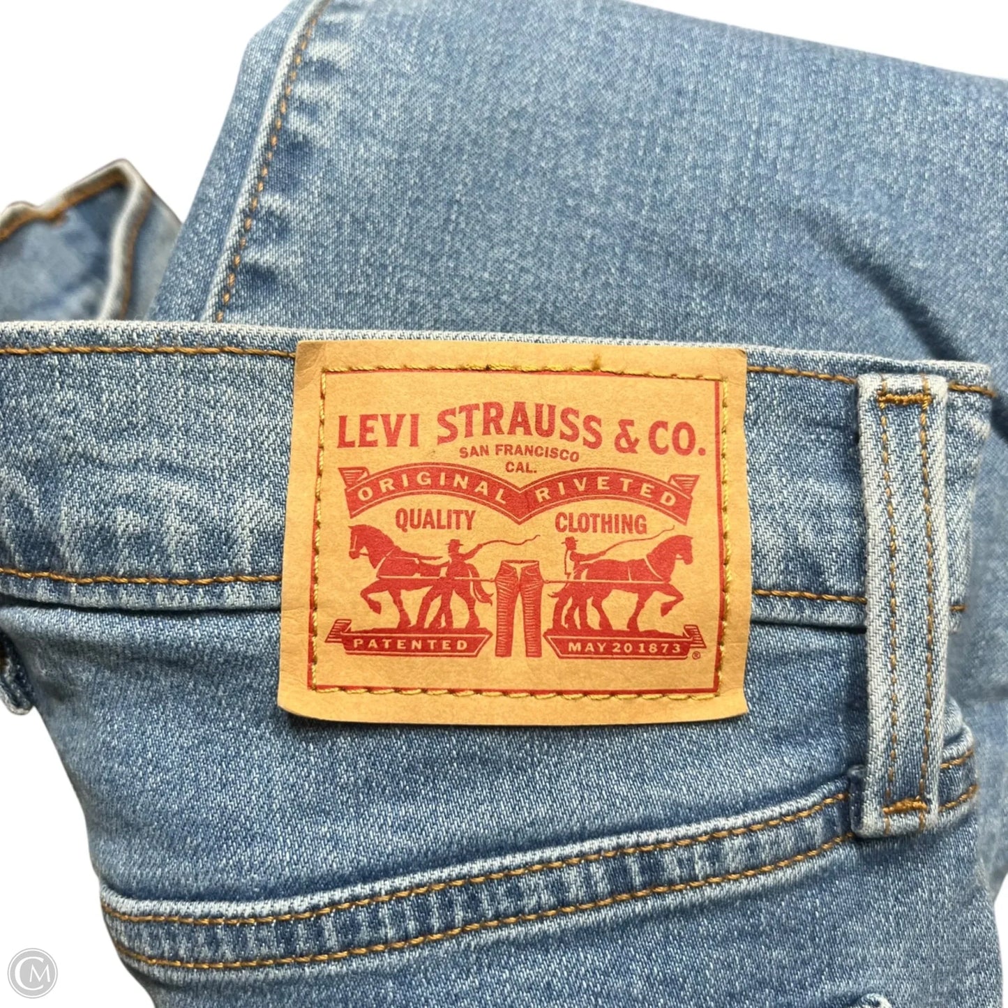 Jeans Straight By Levis In Blue Denim, Size: 4