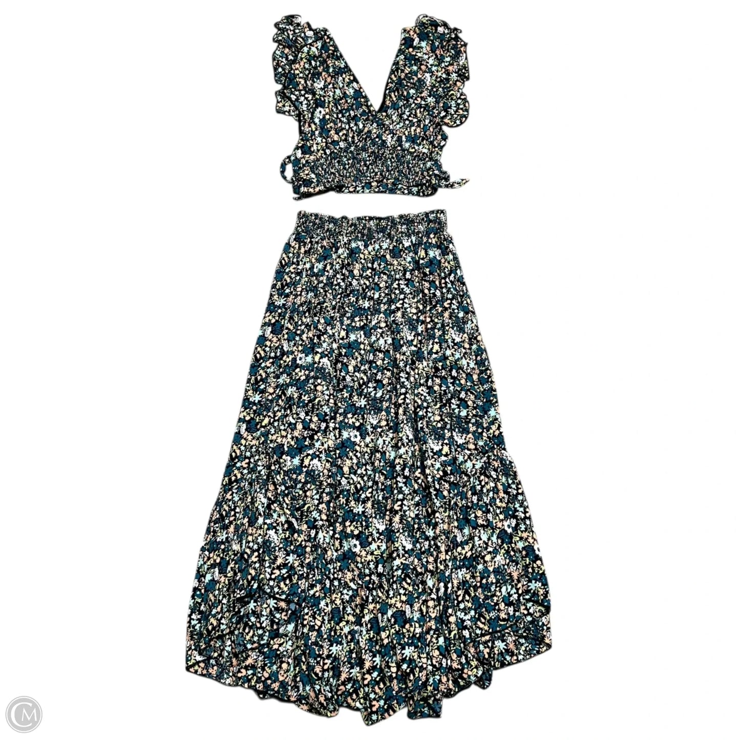 Skirt Set 2pc By Free People In Blue & Green, Size: S