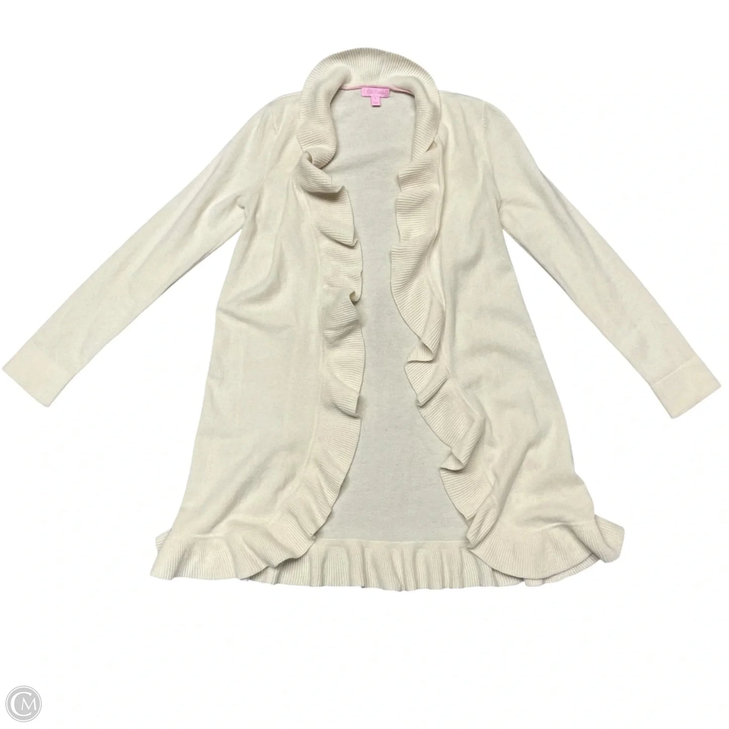 Sweater Cardigan Designer By Lilly Pulitzer In Cream, Size: S